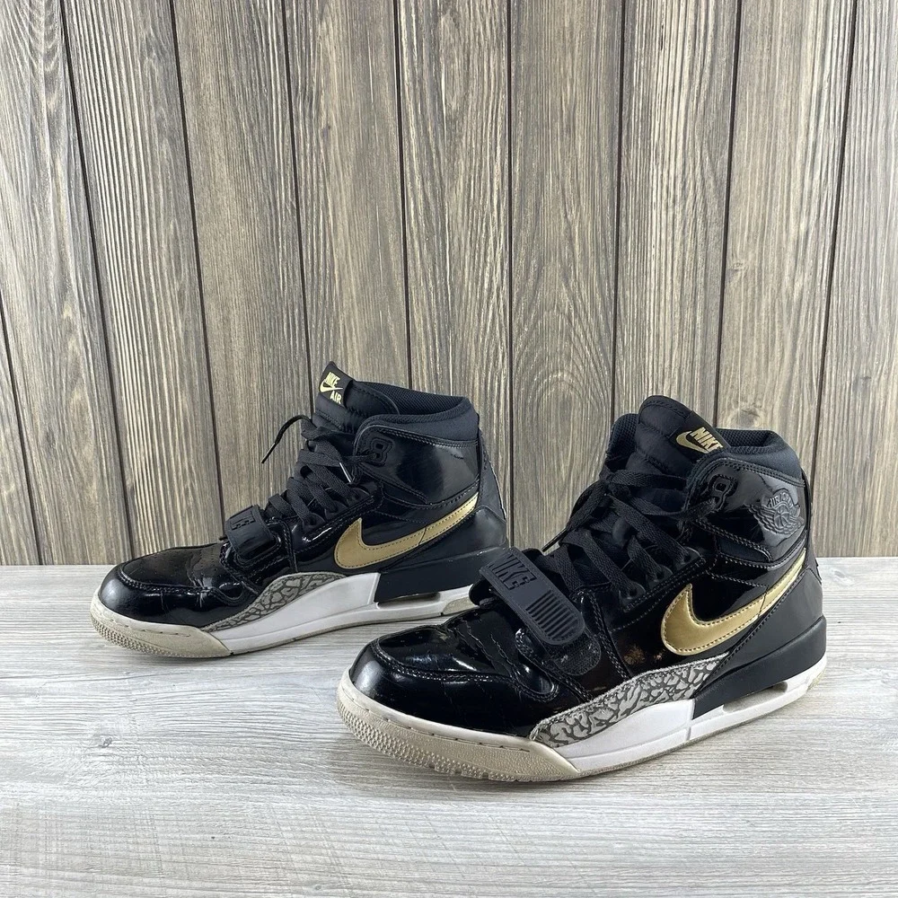 Jordan Legacy 312 Black Gold Men's Size 11 Sneakers Shoes AV3922-007